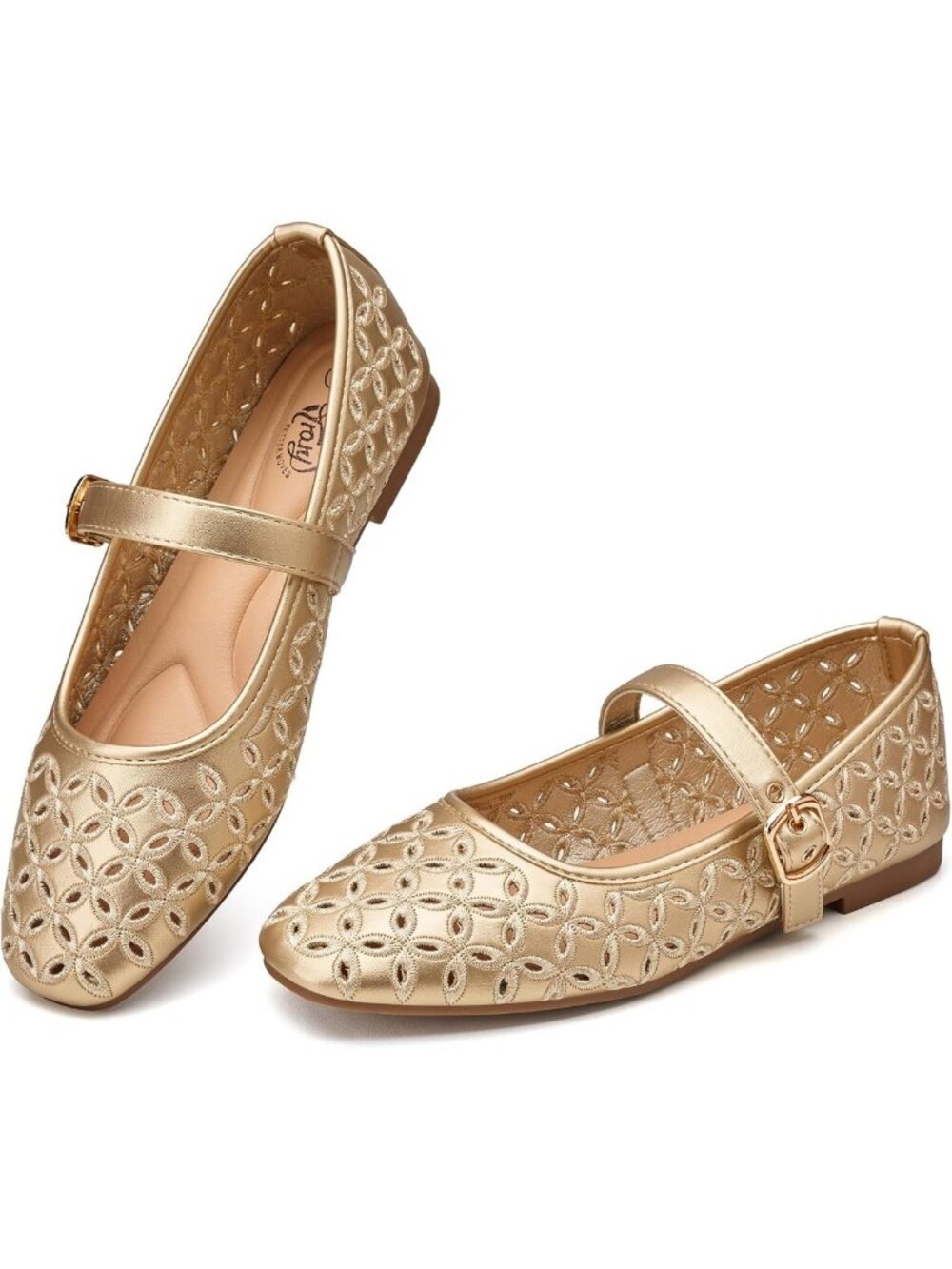 Stylish Women's Mary Jane Flats - Comfortable Hollow Ankle Strap Ballet Shoes